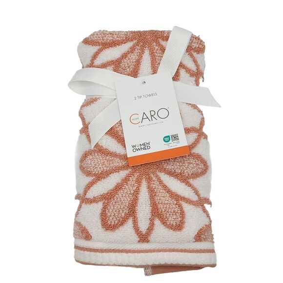 Caro Home 6pc Daisydays Cotton Bath Towel Set 2Bath 2Hand 2Tip Rose And White‎ - Picture 16 of 16